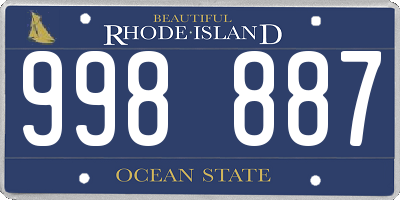 RI license plate 998887