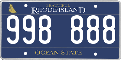 RI license plate 998888