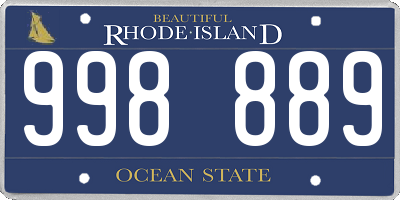 RI license plate 998889