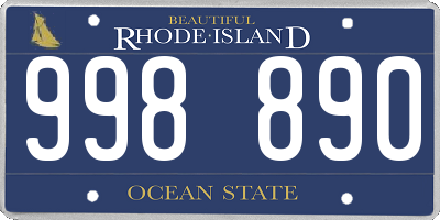 RI license plate 998890