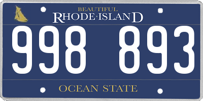 RI license plate 998893