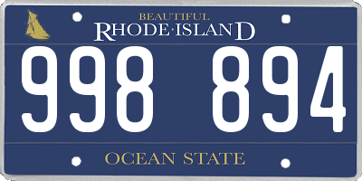 RI license plate 998894