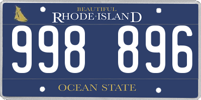 RI license plate 998896