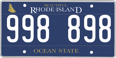 RI license plate 998898