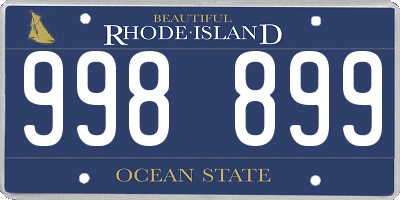 RI license plate 998899