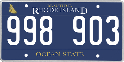 RI license plate 998903