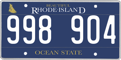 RI license plate 998904