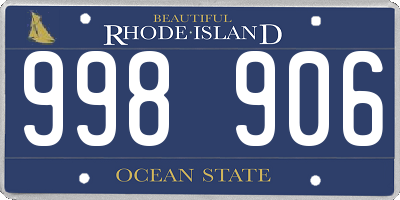 RI license plate 998906