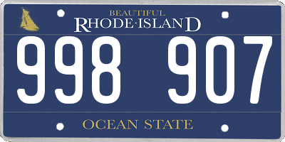 RI license plate 998907