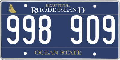 RI license plate 998909