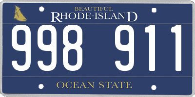 RI license plate 998911