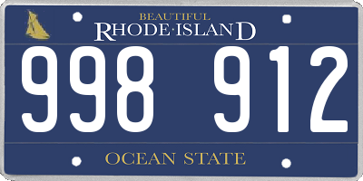 RI license plate 998912