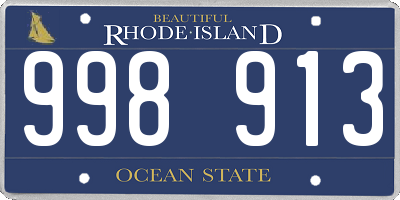 RI license plate 998913