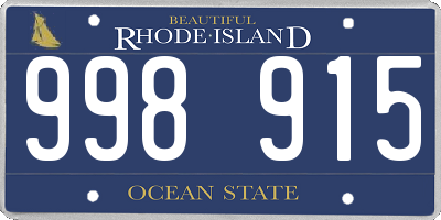 RI license plate 998915