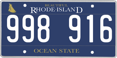 RI license plate 998916