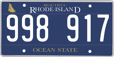 RI license plate 998917