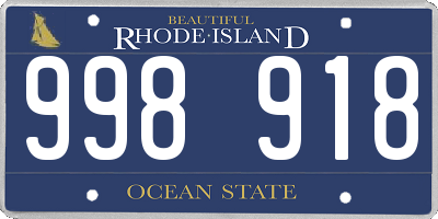 RI license plate 998918