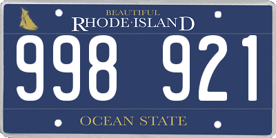 RI license plate 998921