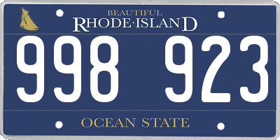 RI license plate 998923