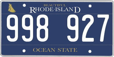 RI license plate 998927