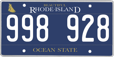 RI license plate 998928