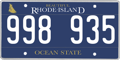 RI license plate 998935