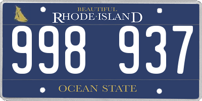 RI license plate 998937