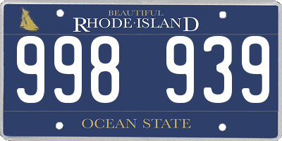 RI license plate 998939