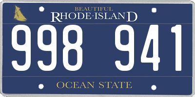 RI license plate 998941