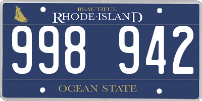 RI license plate 998942