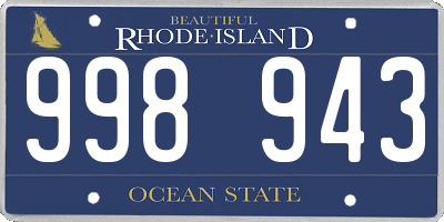 RI license plate 998943