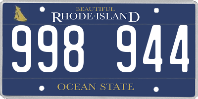 RI license plate 998944