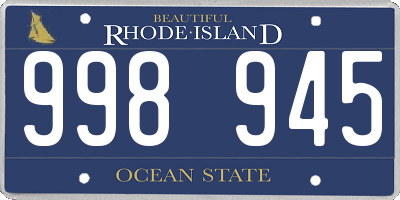 RI license plate 998945