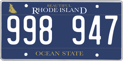 RI license plate 998947