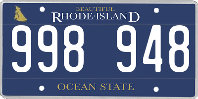 RI license plate 998948