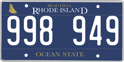 RI license plate 998949