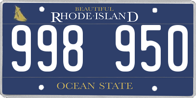 RI license plate 998950