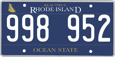 RI license plate 998952