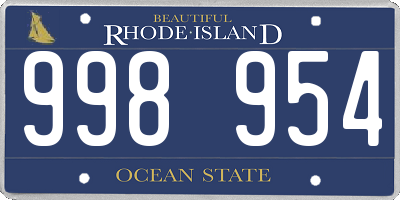 RI license plate 998954