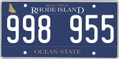 RI license plate 998955