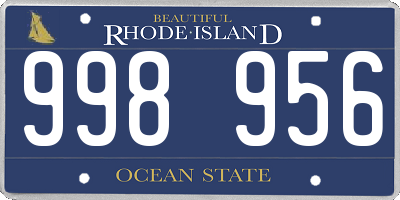 RI license plate 998956