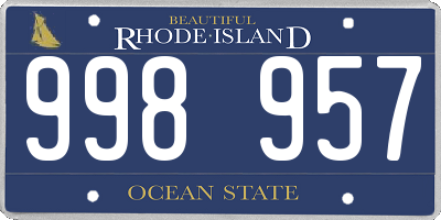 RI license plate 998957