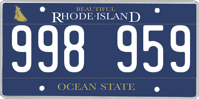 RI license plate 998959