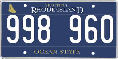 RI license plate 998960