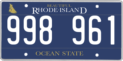 RI license plate 998961