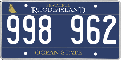 RI license plate 998962