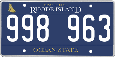 RI license plate 998963