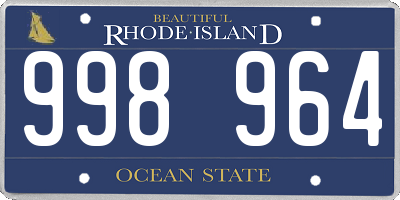 RI license plate 998964