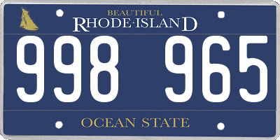 RI license plate 998965