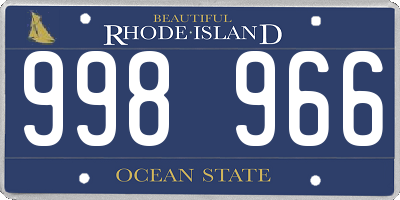 RI license plate 998966